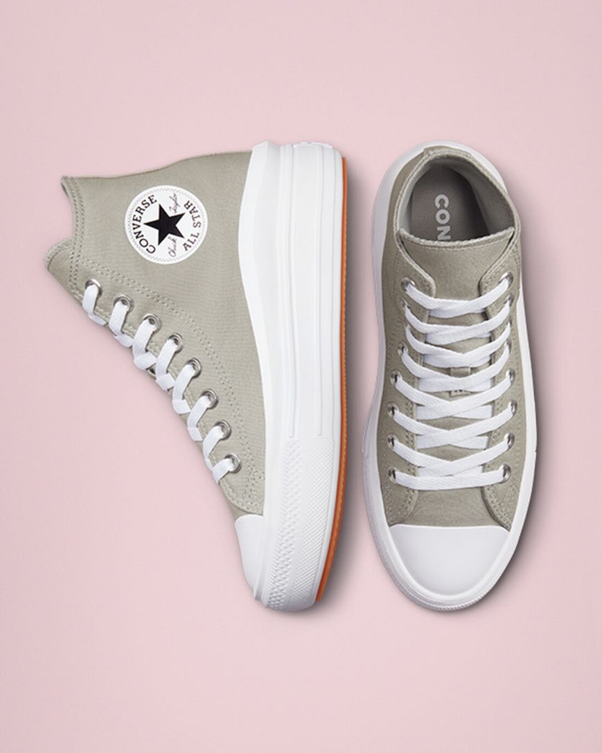 Topanky Na Platforme Converse Chuck Taylor All Star Move Vysoke Damske Olivovo Zelená Biele | SK RXWFQ1